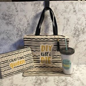 Makers Gift Tote Pouch Tumbler Set